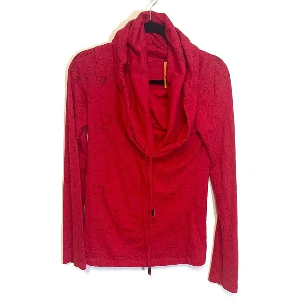 Lole Burnout Cowl Neck Pullover Jacket - Lightweight Patterned Athletic Top